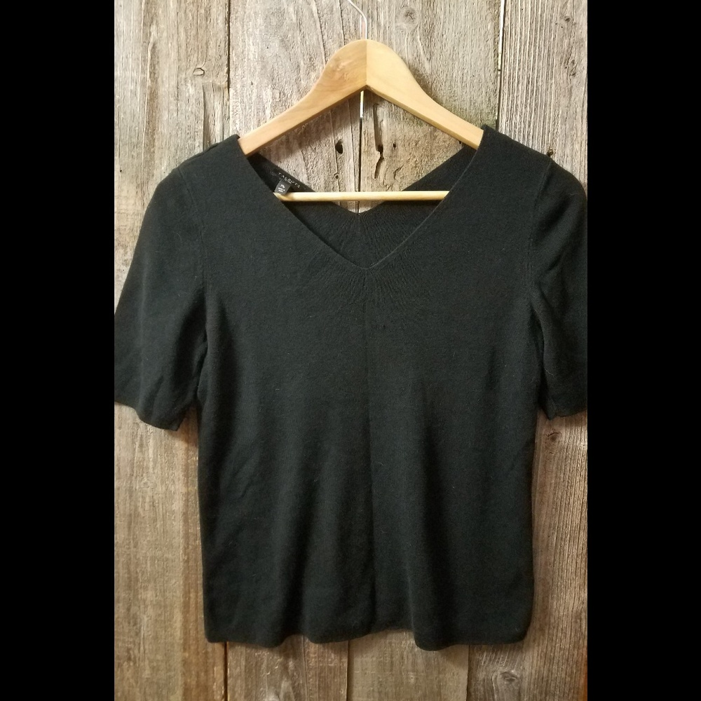 Talbots Petites Medium Black Short Sleeve